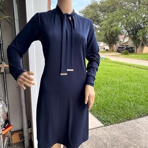 Michael Kors Elegant Navy Blue Dress